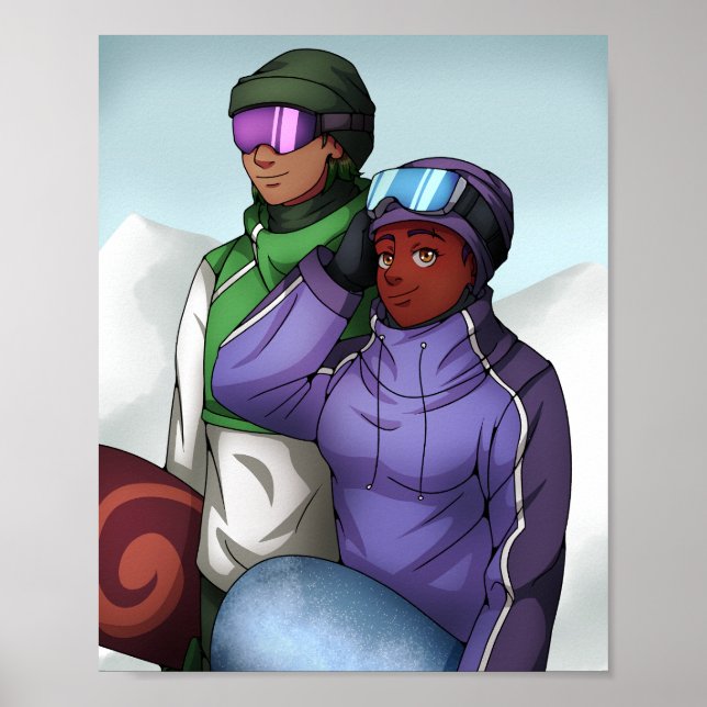 Póster Yendo a Snowboard (Frente)