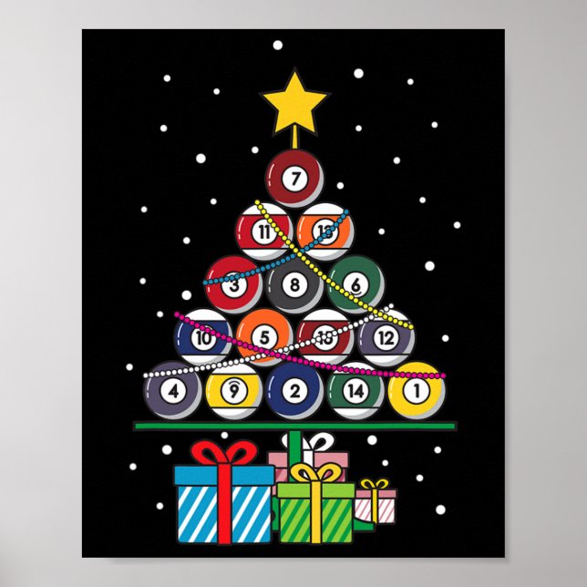 Póster YeoySports And Activity Gifts Billiard Ll Xmas T (Frente)
