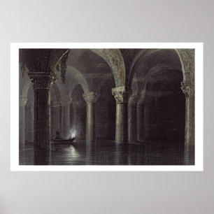 Póster Yere Batan Serai (Las cisternas) Estambul, grabado