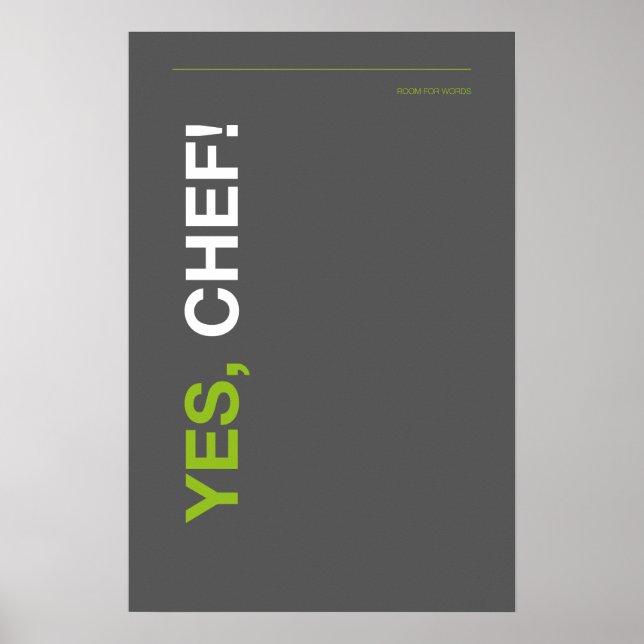 Póster YES, CHEF! – Funny Kitchen Poster (Frente)