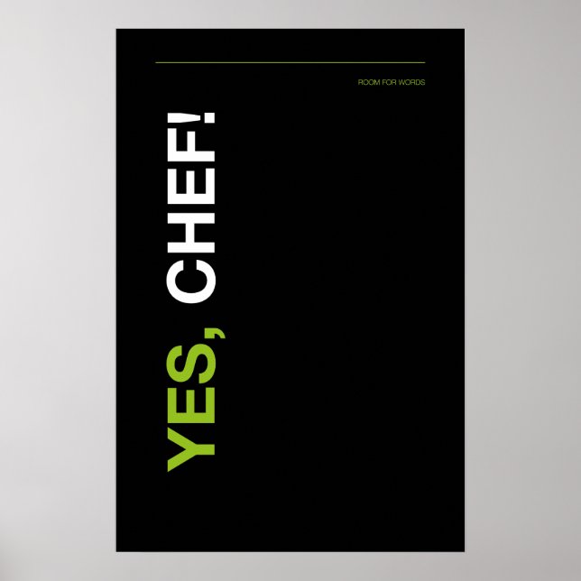 Póster YES, CHEF! – Funny Kitchen Poster (Frente)