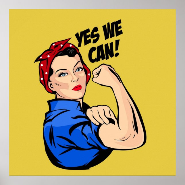 Póster Yes We Can Rosie the Riveter sticker pillow tshirt (Frente)