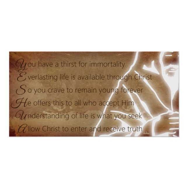 Póster YESHUA Messiah Jesucristo Poema cristiano (Anverso)