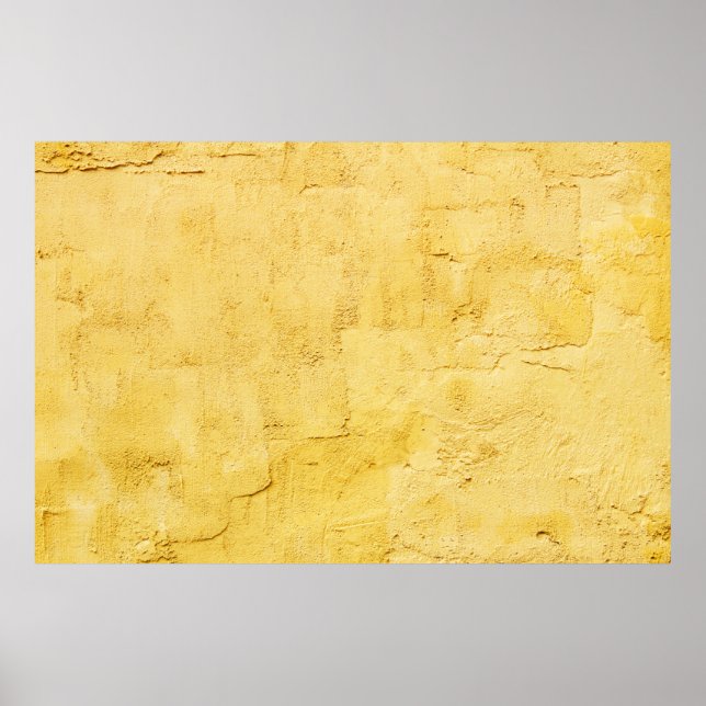 Póster yeso texturizado abstracto amarillo claro en la pa (Frente)