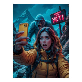 Póster Yeti Pie Grande Sasquatch Selfie Monte Everest Neo
