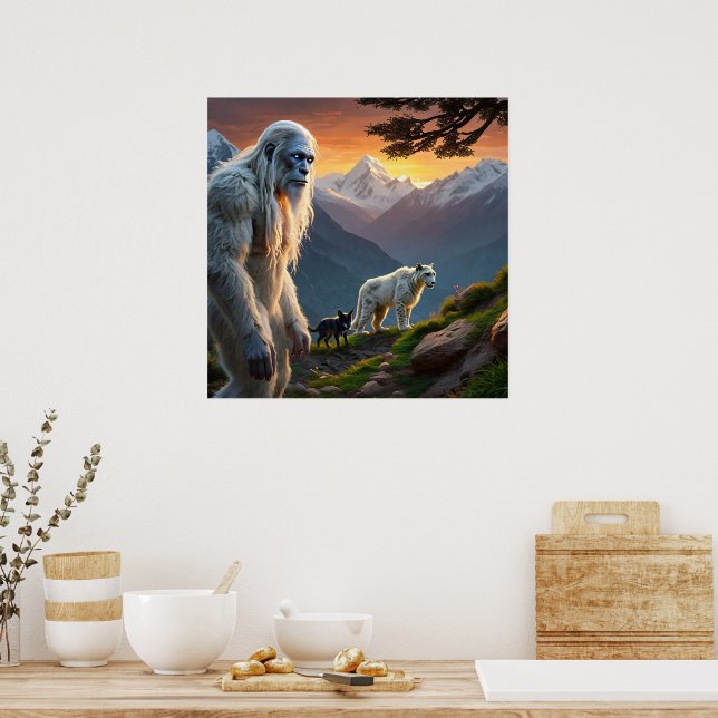 Póster Yeti y el leopardo de las nieves (Cocina)