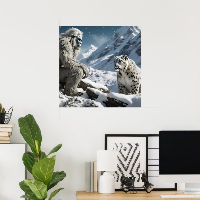 Póster Yeti y el Poster del Leopardo de las Nieves (Oficina en casa)