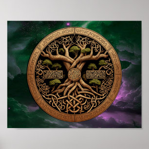 Póster Yggdrasil árbol de la vida