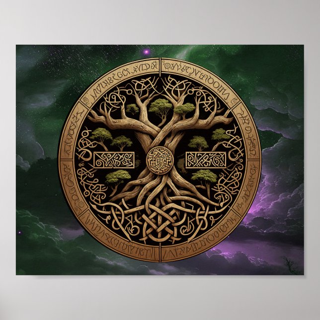 Póster Yggdrasil árbol de la vida (Frente)
