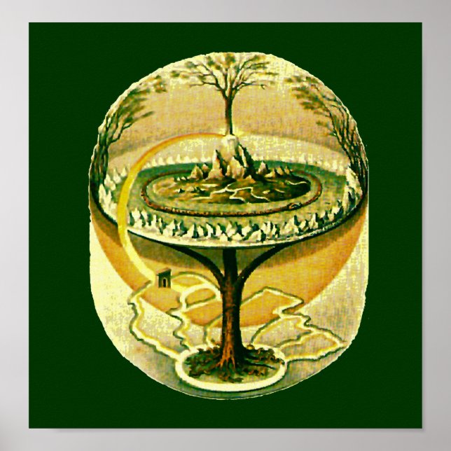 Póster Yggdrasil, Bella Artes Del Árbol De La Vida (Frente)