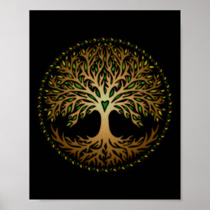 Póster Yggdrasil, Celta, Árbol, Vida, Norse, Mitología,