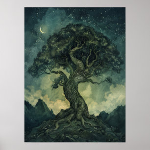 Póster Yggdrasil Norse Samhain Halloween Nordic
