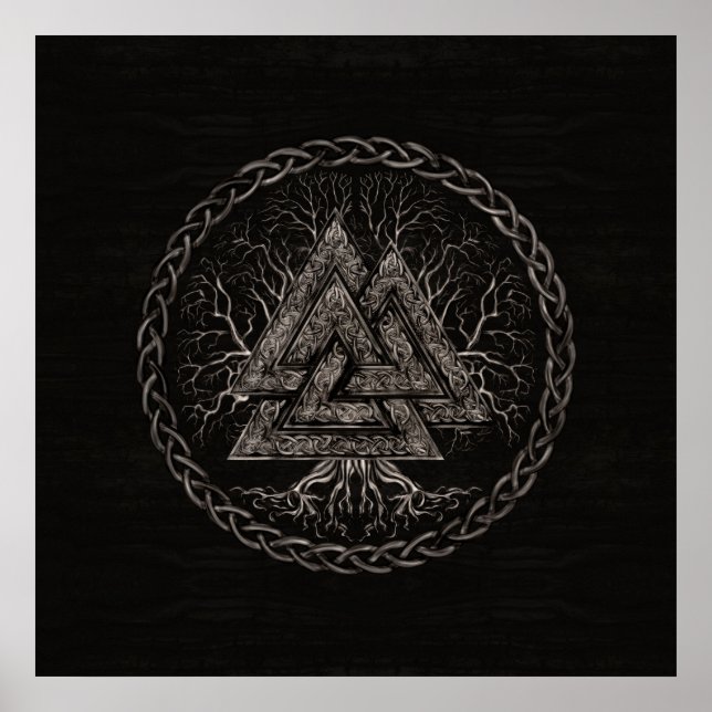 Póster Yggrdrasil de castaño y árbol de la vida (Frente)