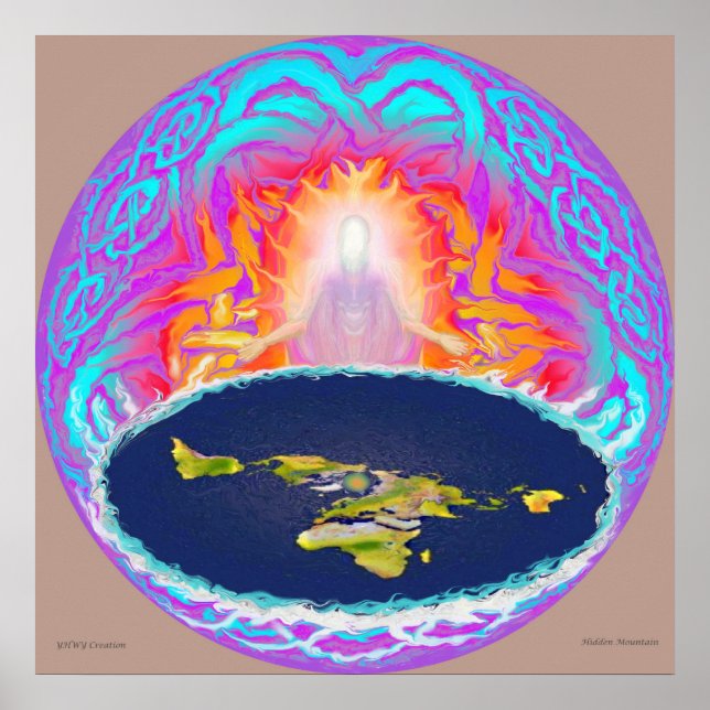 Póster YHWH Creación pintura original ~ Montaña oculta (Frente)