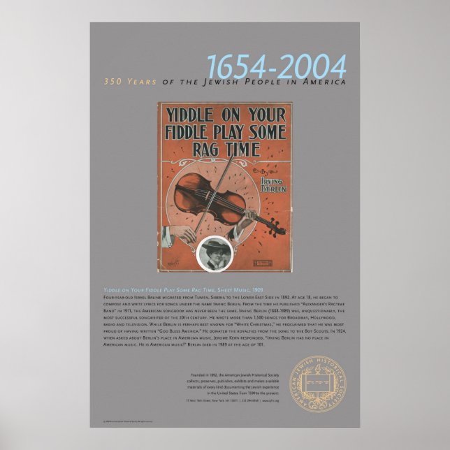Póster Yiddle On Your Fiddle... Sheet Music, 1909 (Frente)