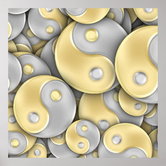 Póster Yin Gold y Silver Yin y Yang
