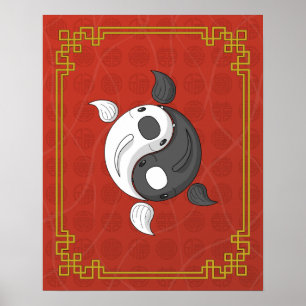 Póster Yin y Yang el Poster Koi