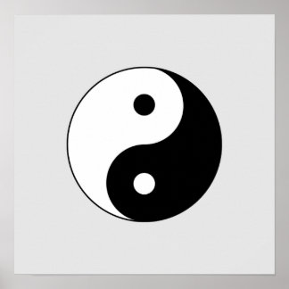 Póster Yin-Yang blanco y negro