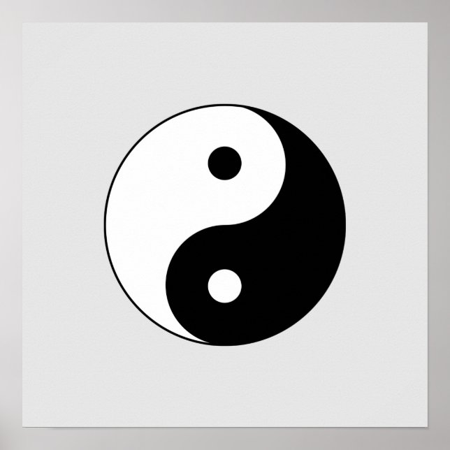 Póster Yin-Yang blanco y negro (Frente)