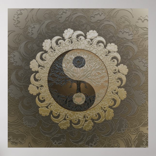 Póster Yin Yang con el árbol de la vida de Amelia Carrie  (Frente)