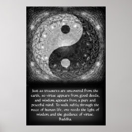 Póster Yin Yang con una cita de Buda