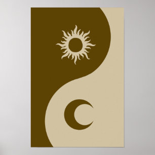 Póster Yin-yang de sol y luna