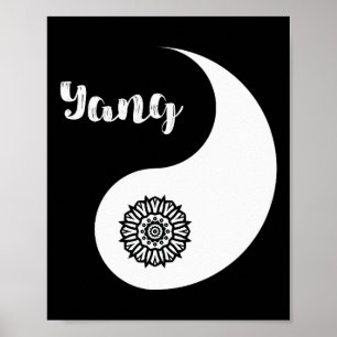 Póster Yin & Yang Día de San Valentín Pareja Linda a jueg