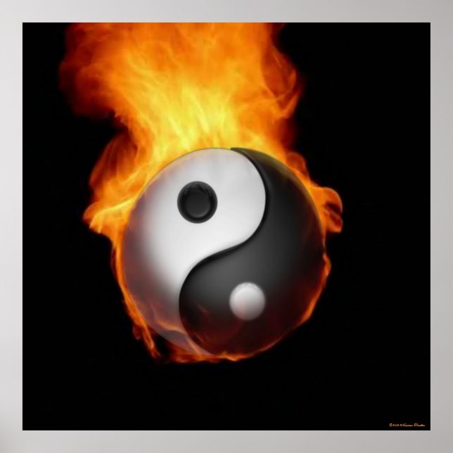 Póster Yin Yang en el Poster del incendio (Frente)