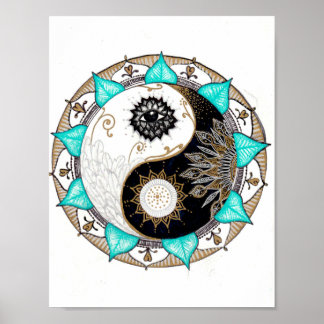 Póster Yin Yang Mandala