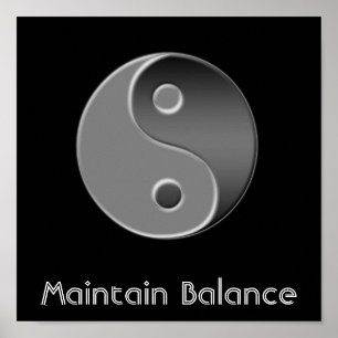 Póster yin-yang, mantener el equilibrio