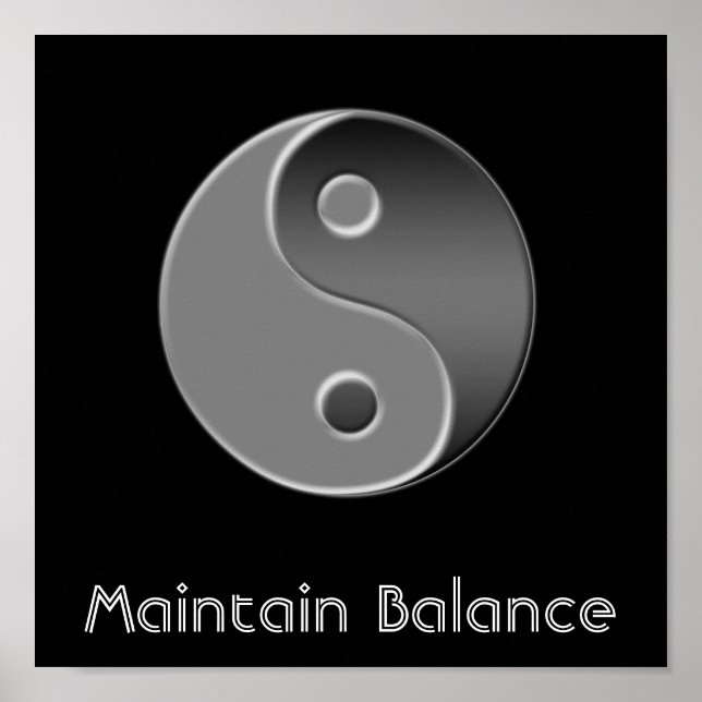 Póster yin-yang, mantener el equilibrio (Frente)