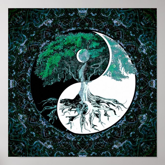 Póster Yin Yang Moonlight, árbol de la vida (Frente)