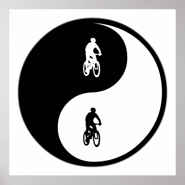 Póster Yin Yang Mountain Biking (Frente)