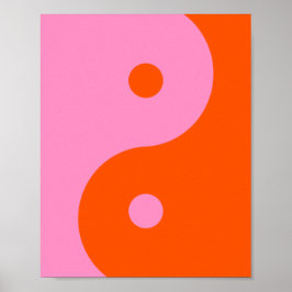 Póster Yin Yang Rosa Y Naranja