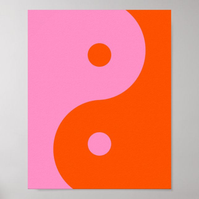 Póster Yin Yang Rosa Y Naranja (Frente)