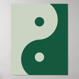 Póster Yin Yang Sage Green