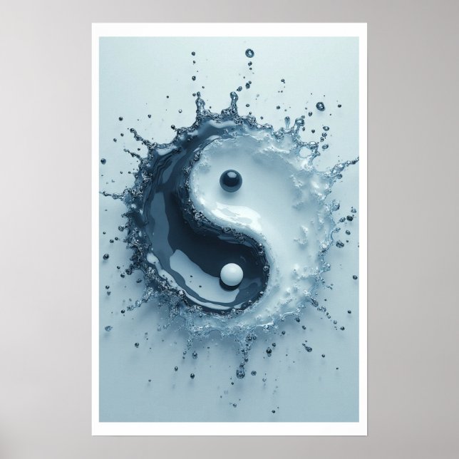 Póster Yin Yang Water Splash (Frente)