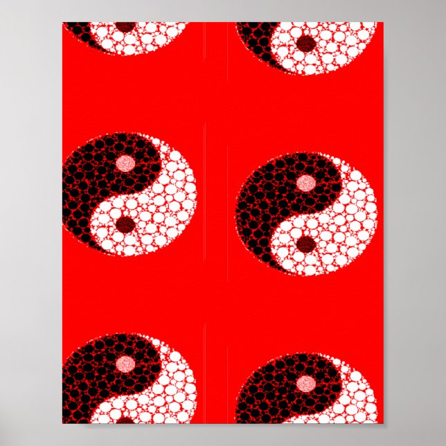 Póster Ying yang gira en torno al rojo (Frente)