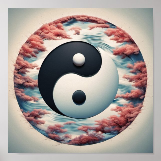 Póster Ying Yang mirando los ojos (Frente)