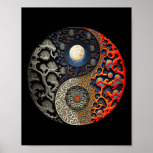 Póster Yinyang Yoga Zen Yin Yang Meditación _1