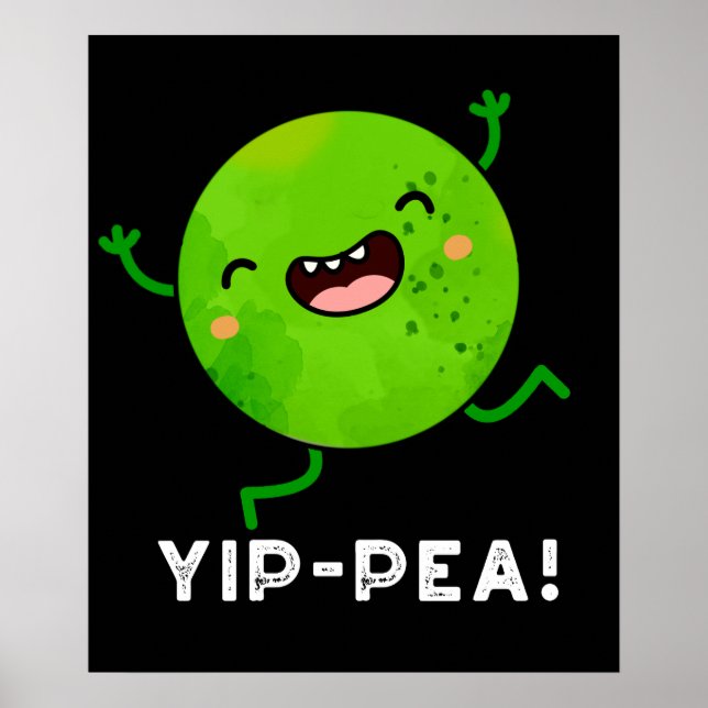 Póster Yip-pea Happy Pea Pun Dark BG (Frente)