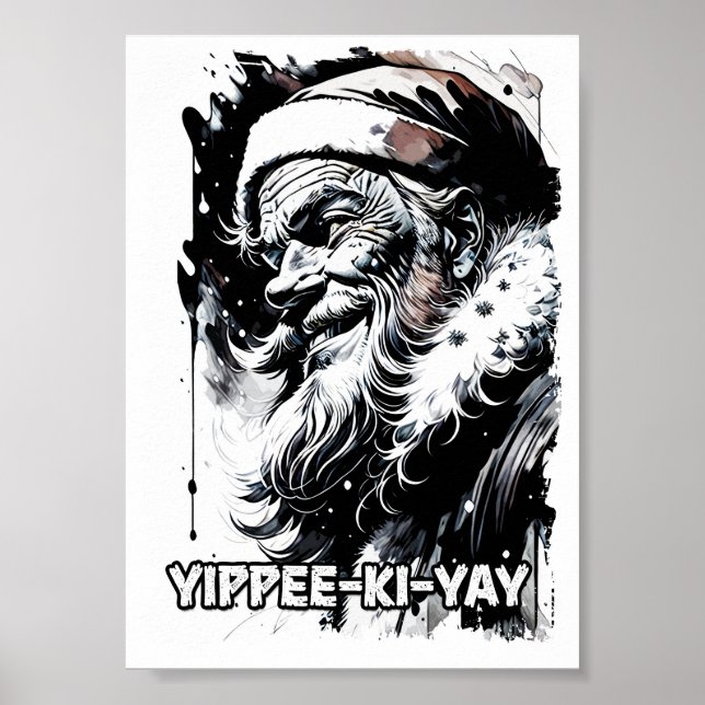 Póster Yippee Ki Yay Navidades divertidos citan cultura p (Frente)