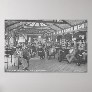Póster YMCA Hostel, Piccadilly, Manchester, c.1910