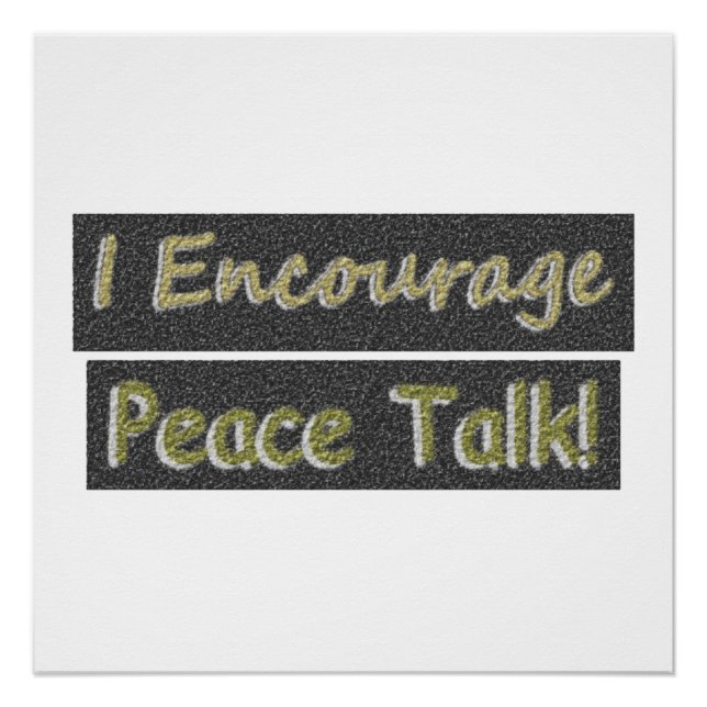 Póster "¡Yo animo a hablar de paz!" Diseño Cuto. ¡Hazte c (Anverso)