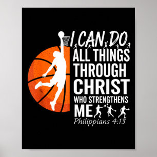 Póster Yo Baloncesto Cristiano Filipenses 4 13