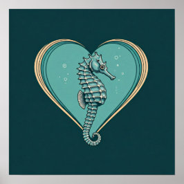 Póster Yo caballitos de mar del corazón