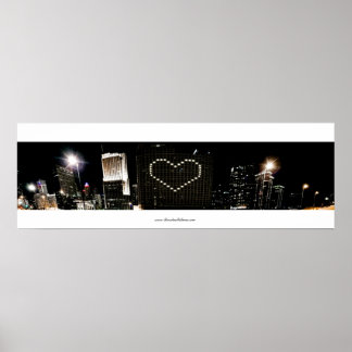 Póster Yo corazón Chicago Skyline en Poster de colores