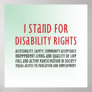 Póster Yo defiendo los derechos de discapacidad
