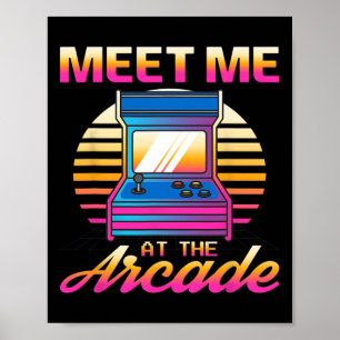 Póster Yo En El Videojuego Arcade Gamer Vaporwave Retro