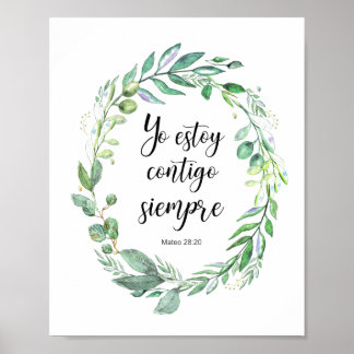 Póster Yo estoy contigo siempre - versículo de la biblia